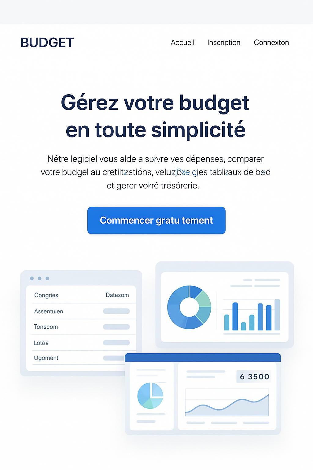 Aperçu de l'application Budget